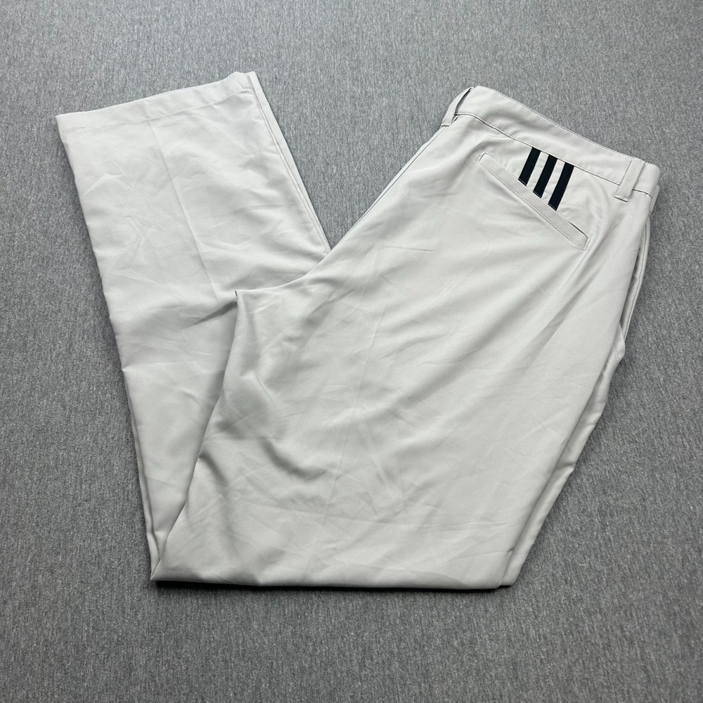 Adidas Golf Pants Mens 36x31 Gray Flat Front Lightweight Tech Casual Activewear - Picture 1 of 16